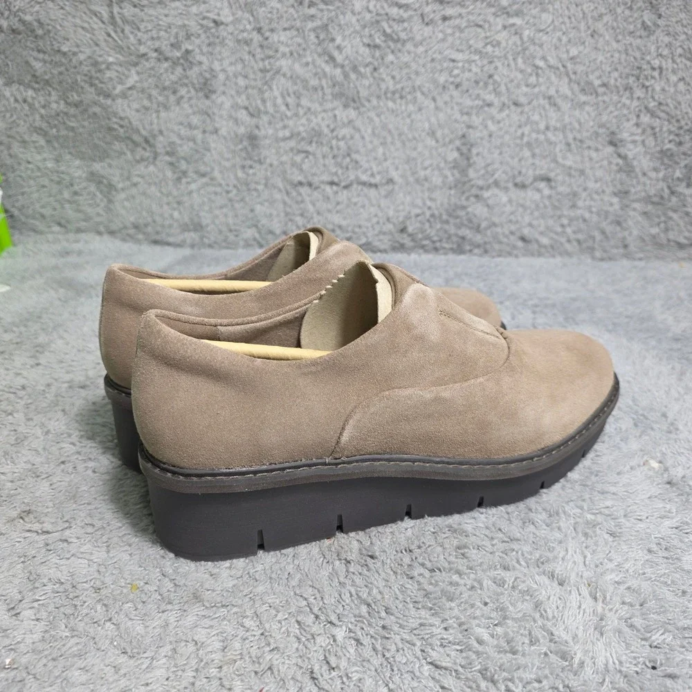 Clarks Airabell Sky Pebble Suede Slip On Wedge Loafers Womens 9.5 M‎ New